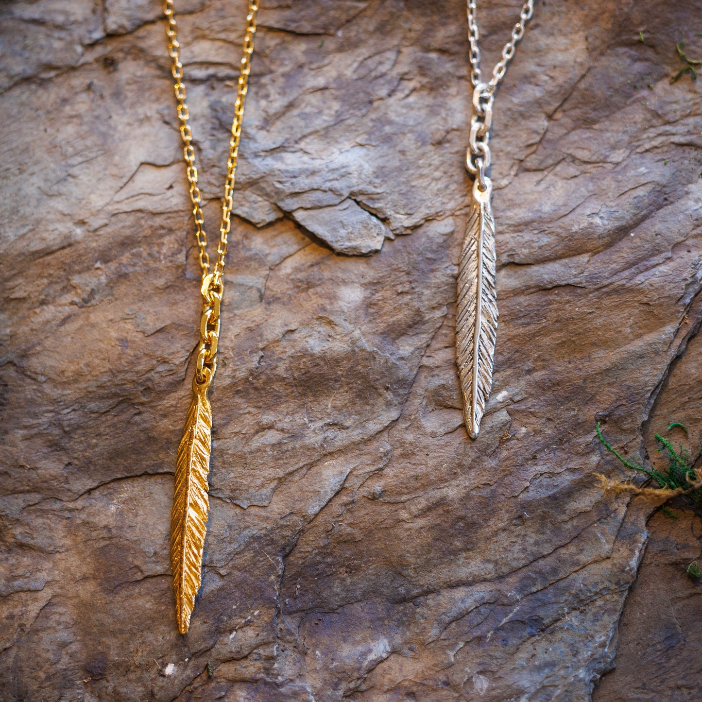 Carved Feather Necklace