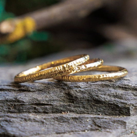Solid Gold Wonderland Stacking Rings