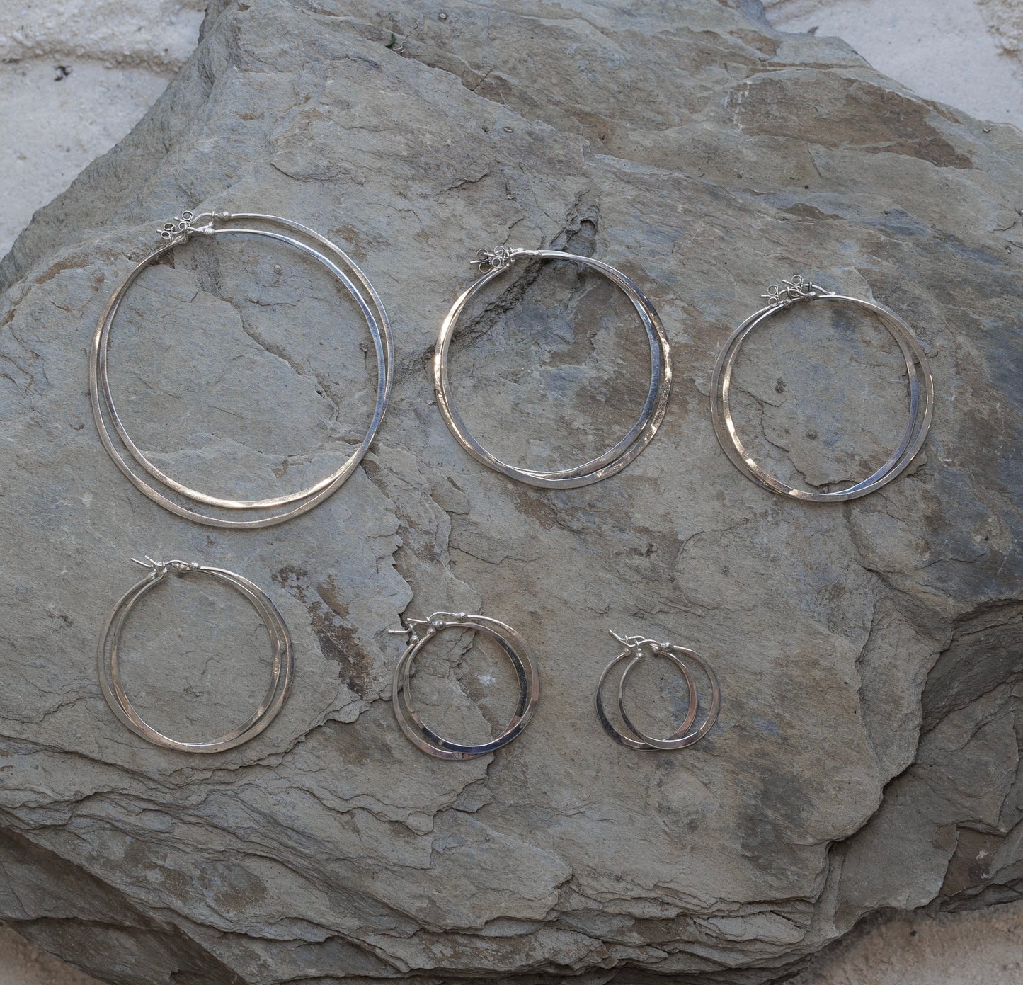 Slim Nana Hoops in Sterling Silver