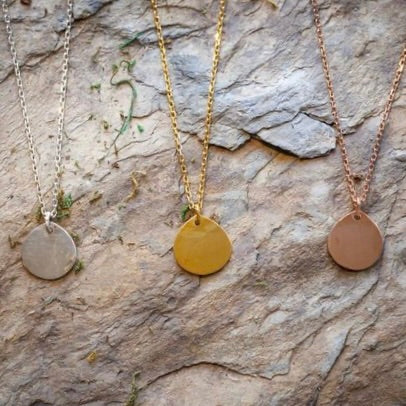 Hammered Drop Necklace Small