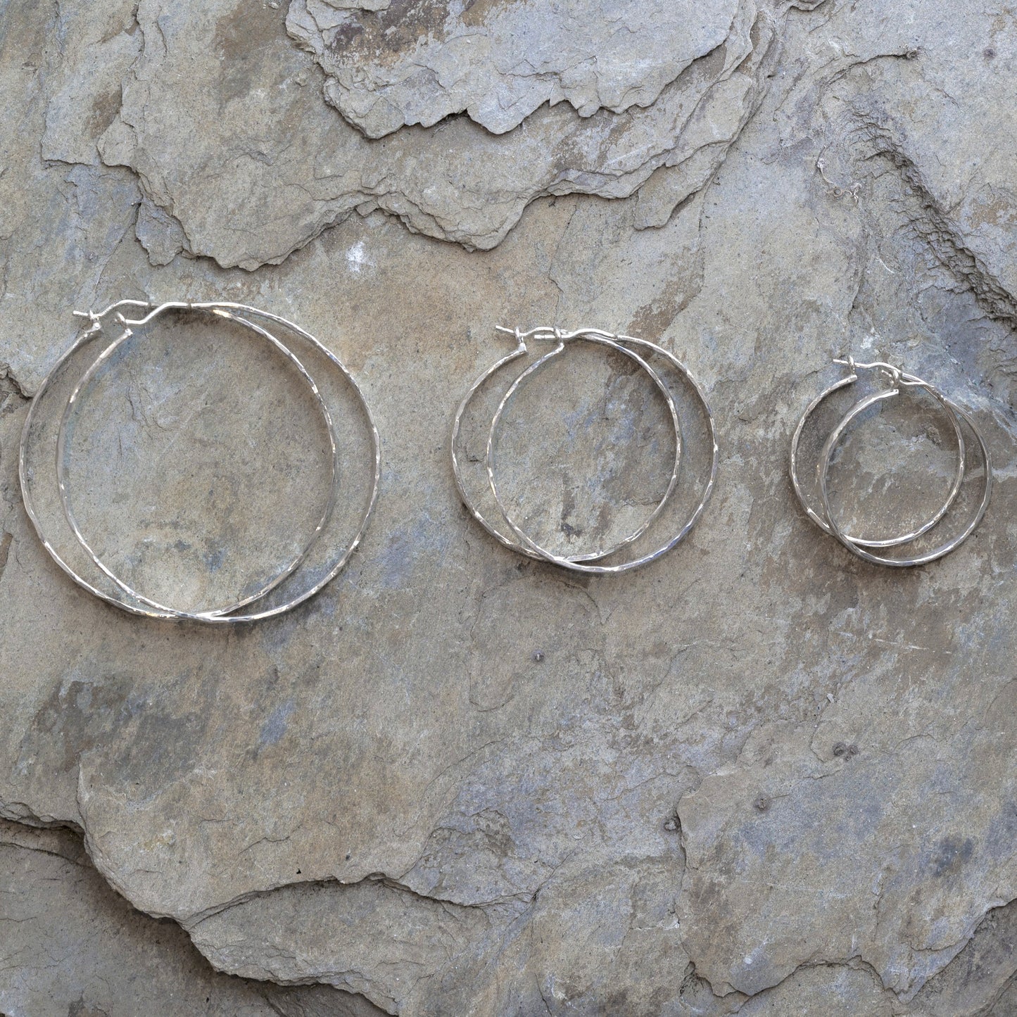 Glitter Hoops Sterling Silver