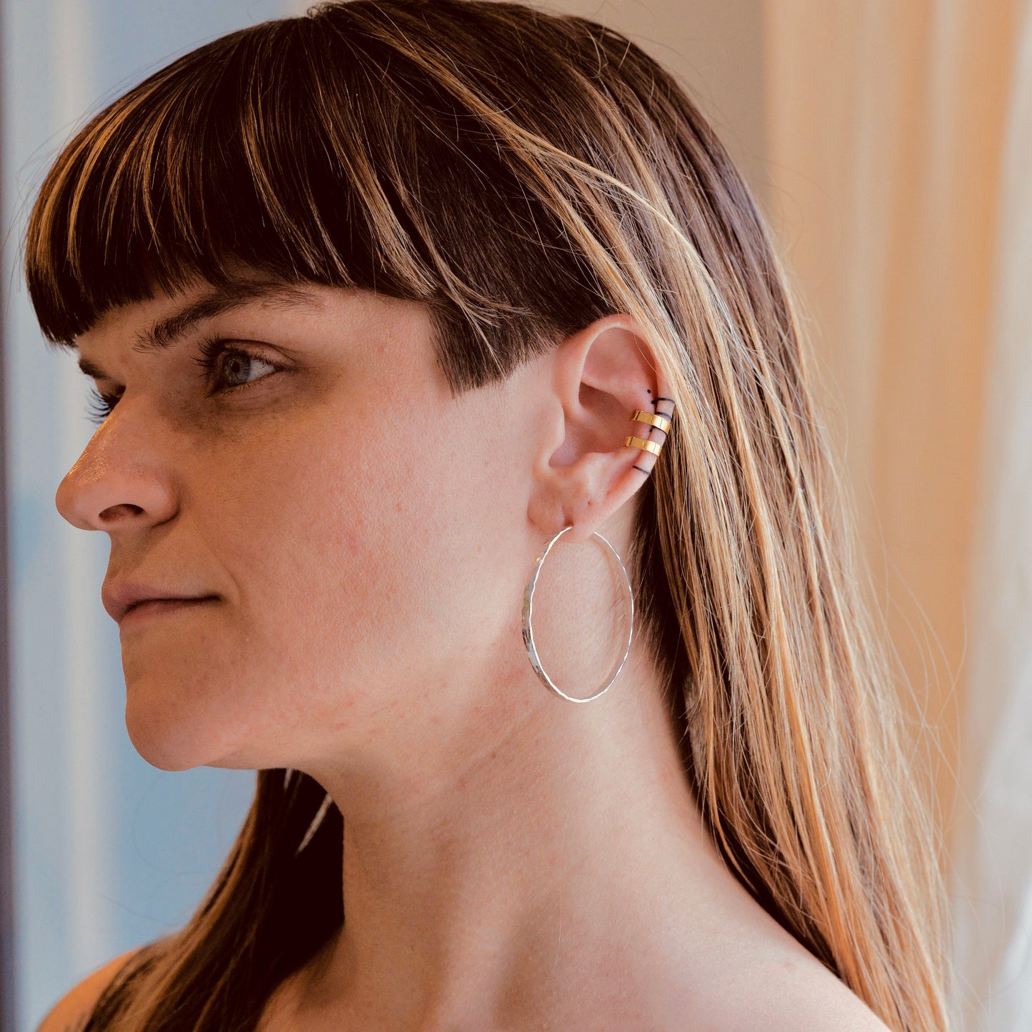 Glitter Hoops Sterling Silver