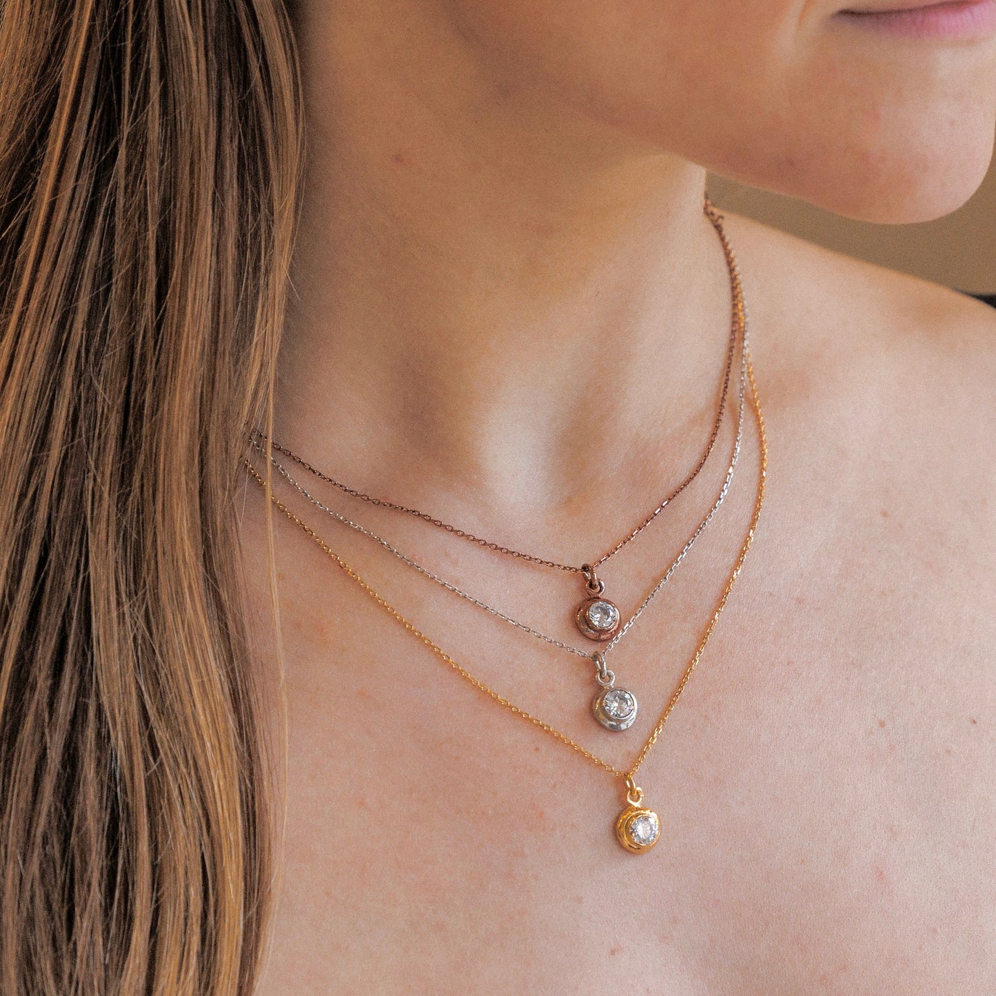 Headlight Necklace - with 6mm CZ