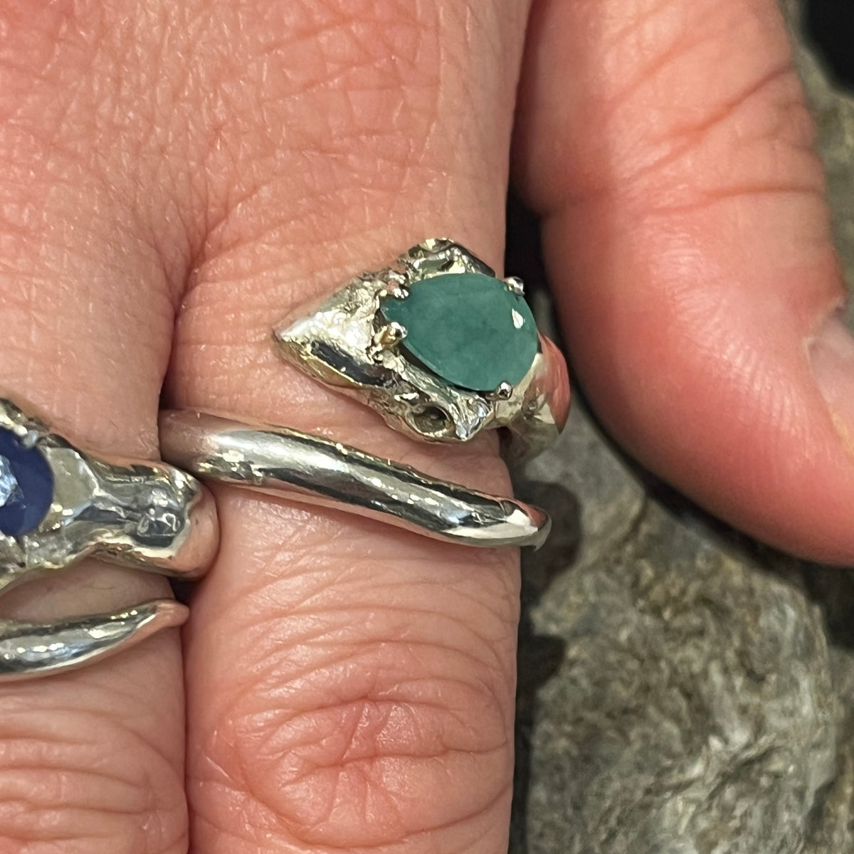 Snake Ring with Gemstone
