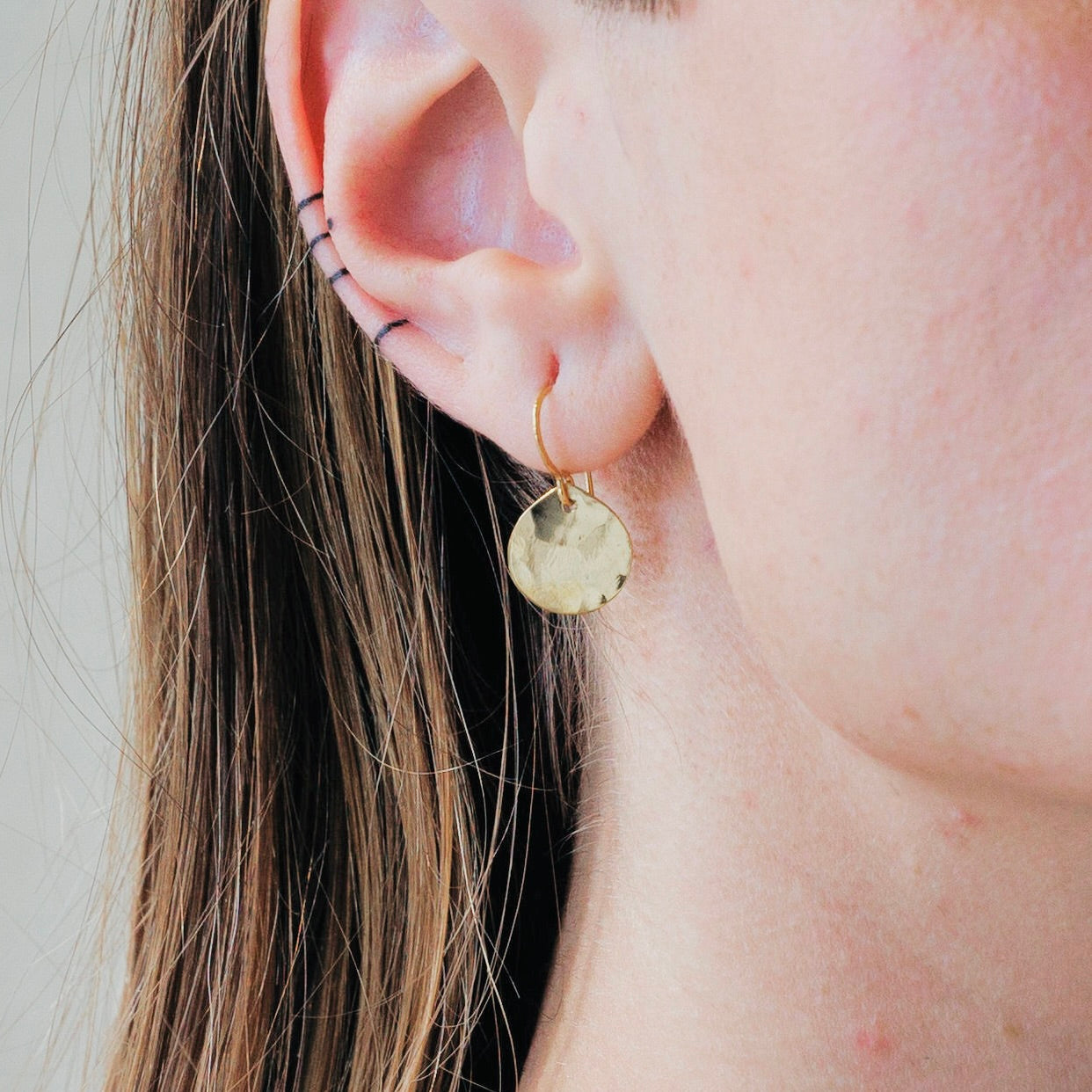 Hammered Drops - Solid Gold