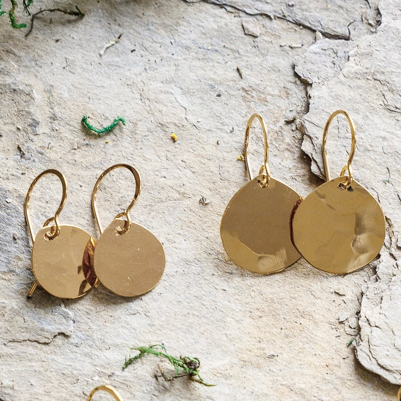 Hammered Drops - Solid Gold
