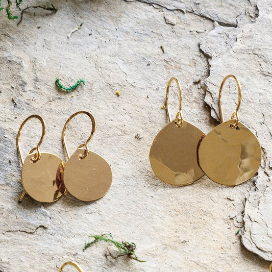 Hammered Drops - Solid Gold
