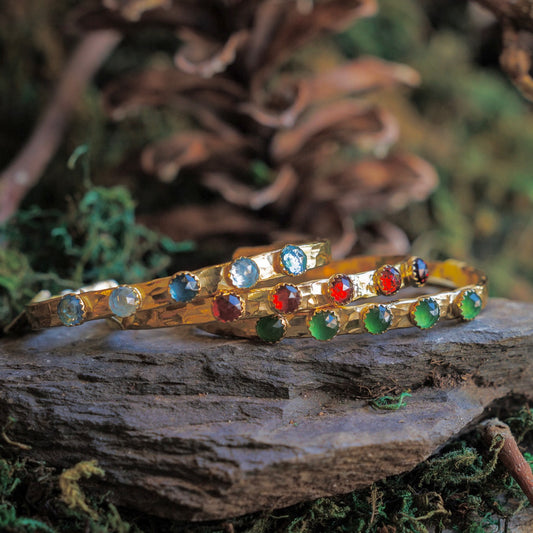 5 Wishes Rose Cut Gemstones in Yellow Gold Vermeil