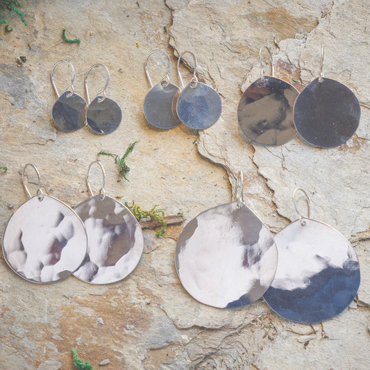 Hammered Drops - Sterling Silver