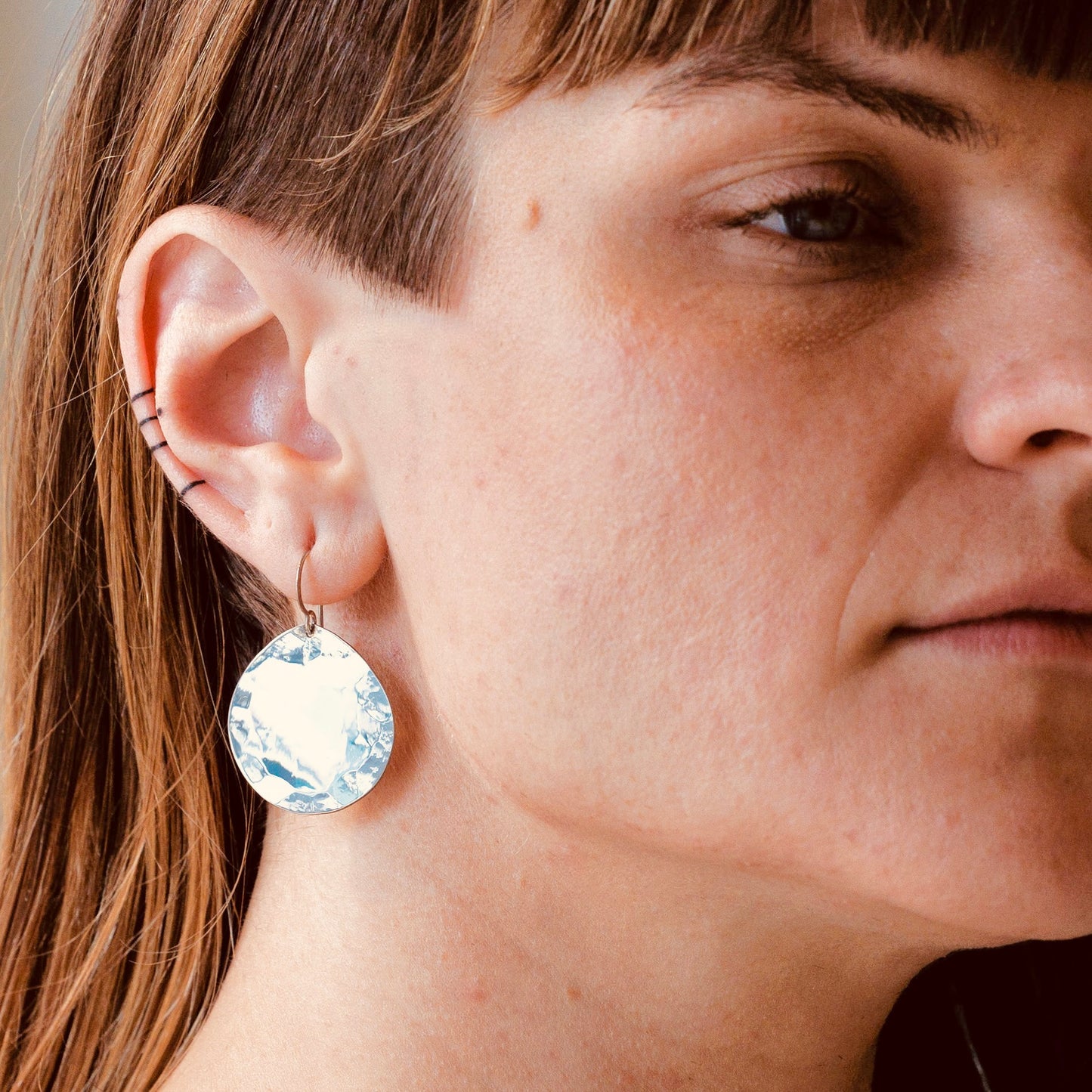 Hammered Drops - Sterling Silver