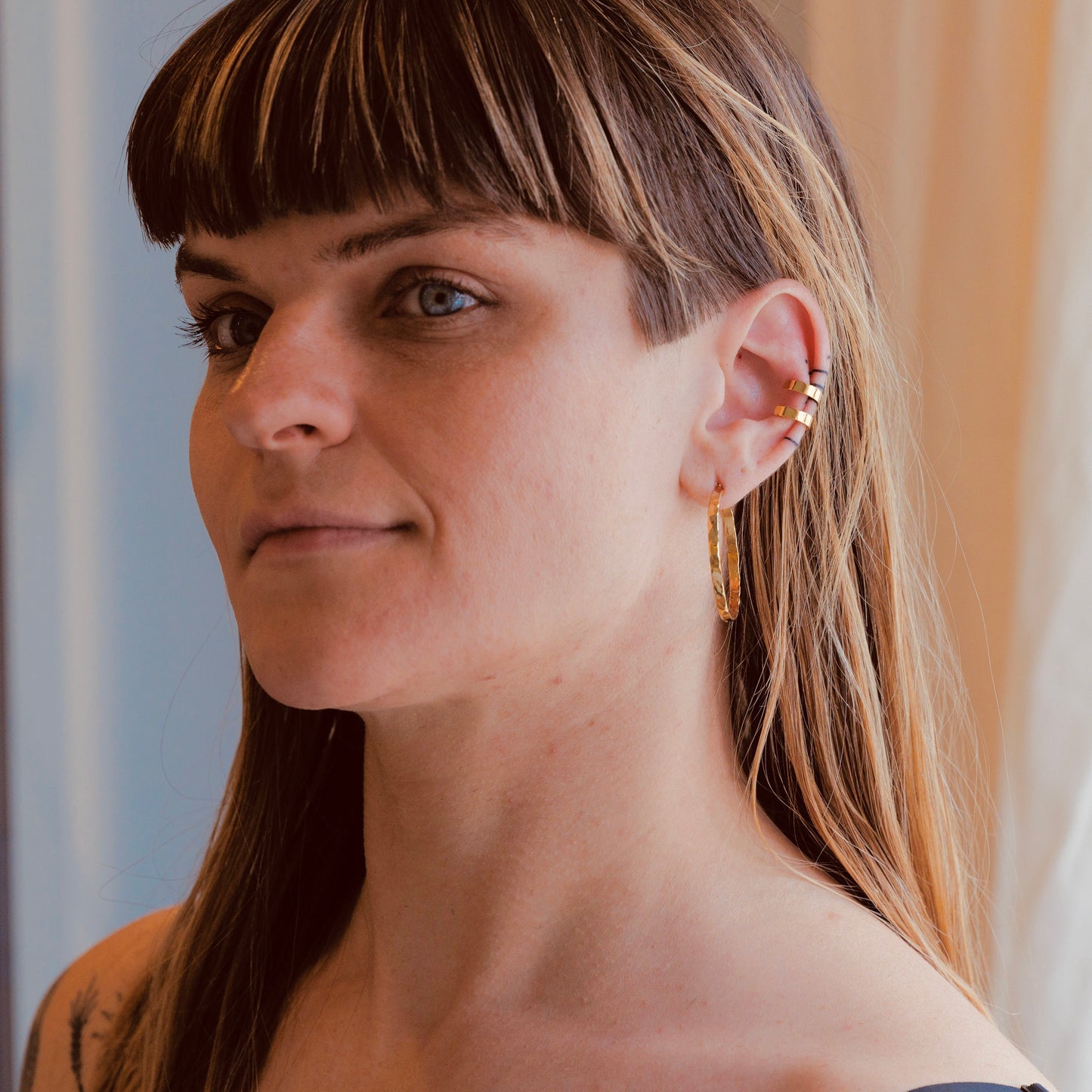 Glitter Hoops 18K Yellow Gold Vermeil