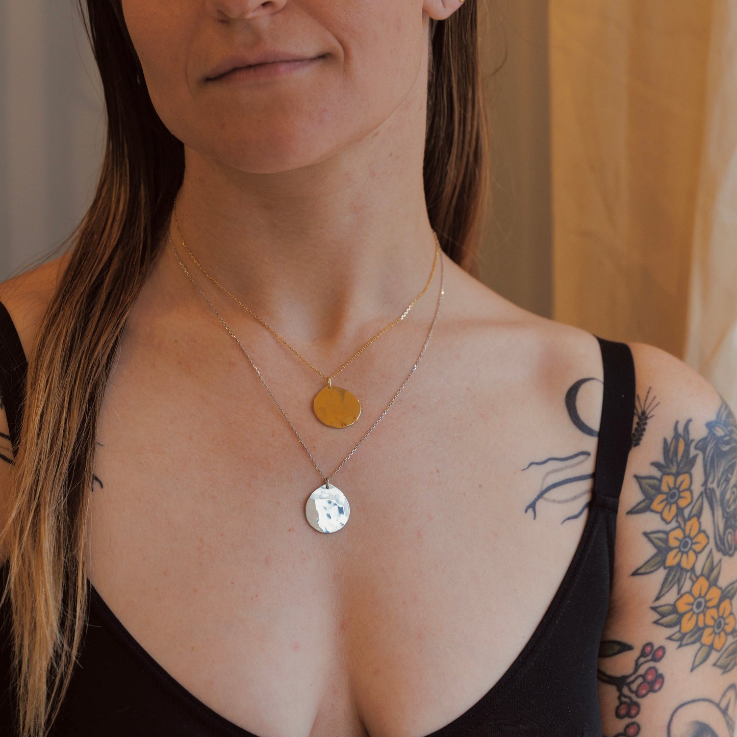 Hammered Drop Necklace LG