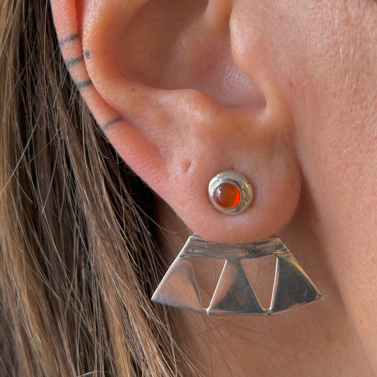 Solstice Ear Back Sleeves with Carnelian or Turquoise