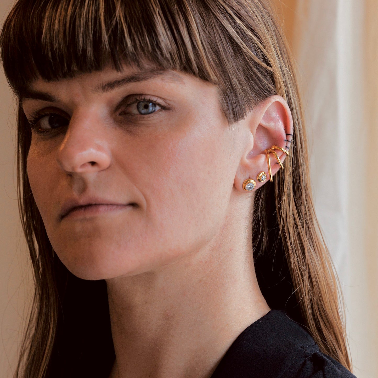 Headlight Studs Small - Solid 14K with Diamonds