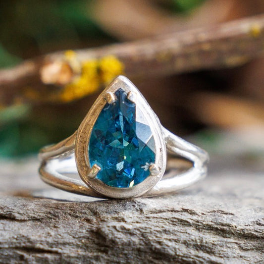 Princess Pear Cut Topaz Ring