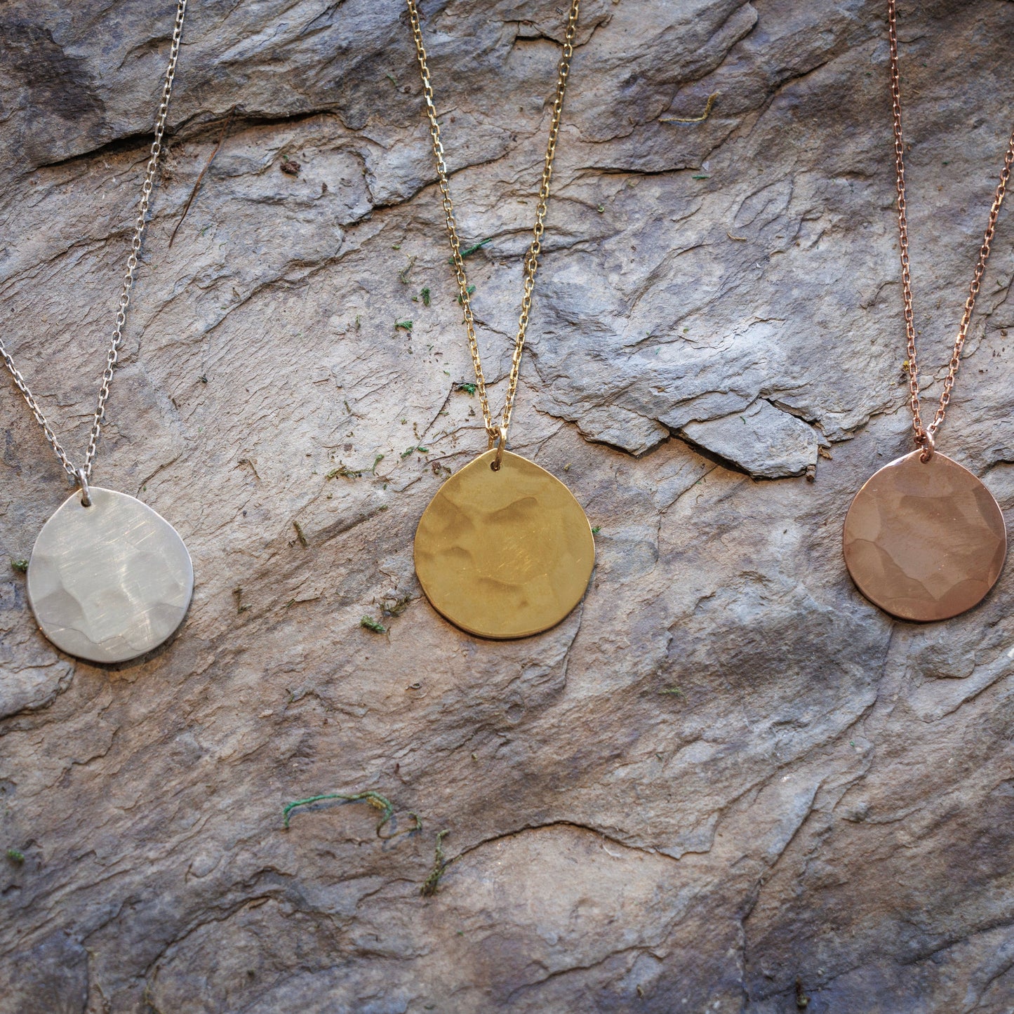 Hammered Drop Necklace LG