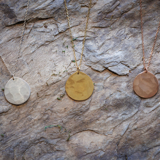 Hammered Drop Necklace LG