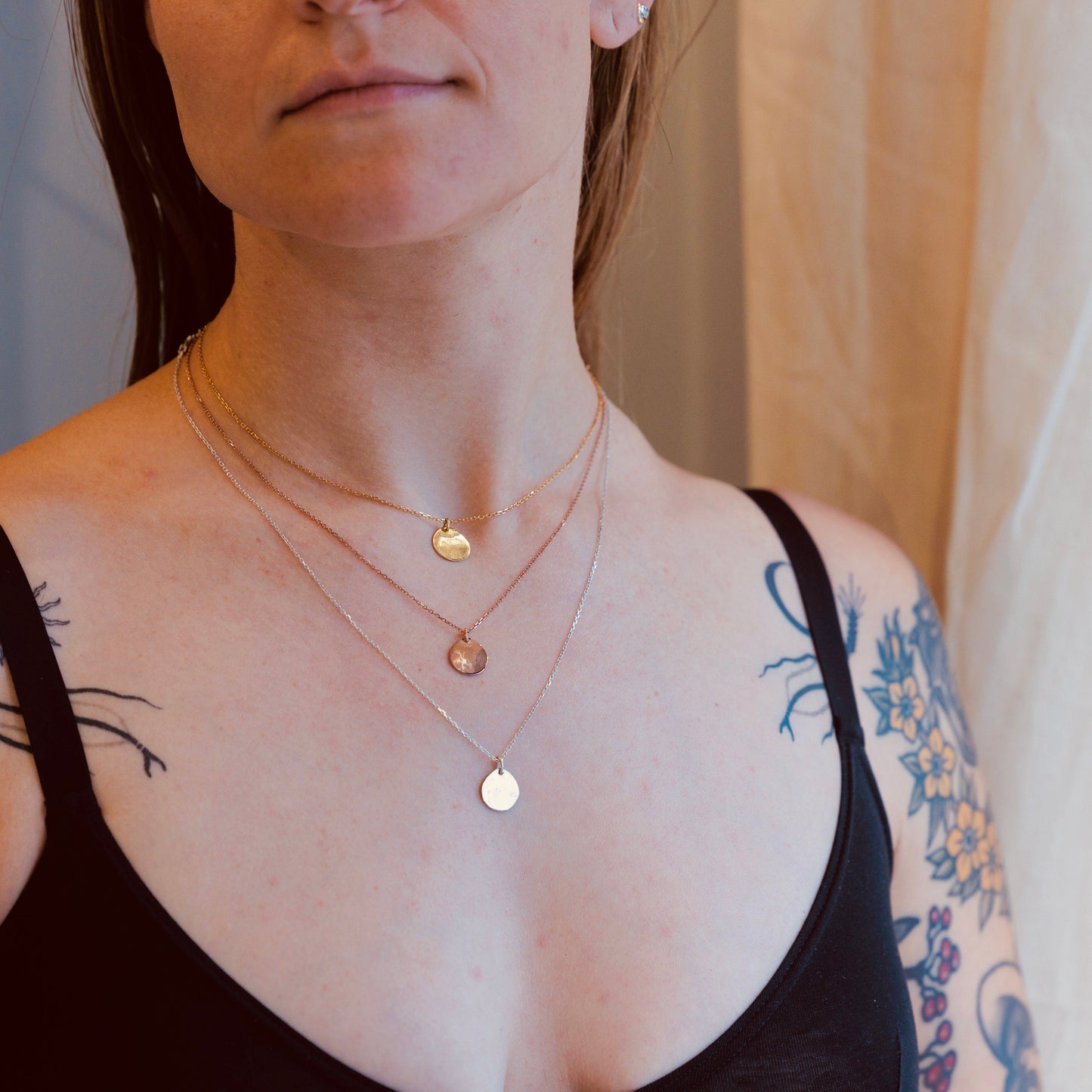 Hammered Drop Necklace Small