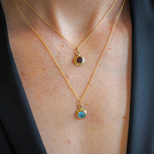 Headlight Drop 6mm Gemstone Solid 14K