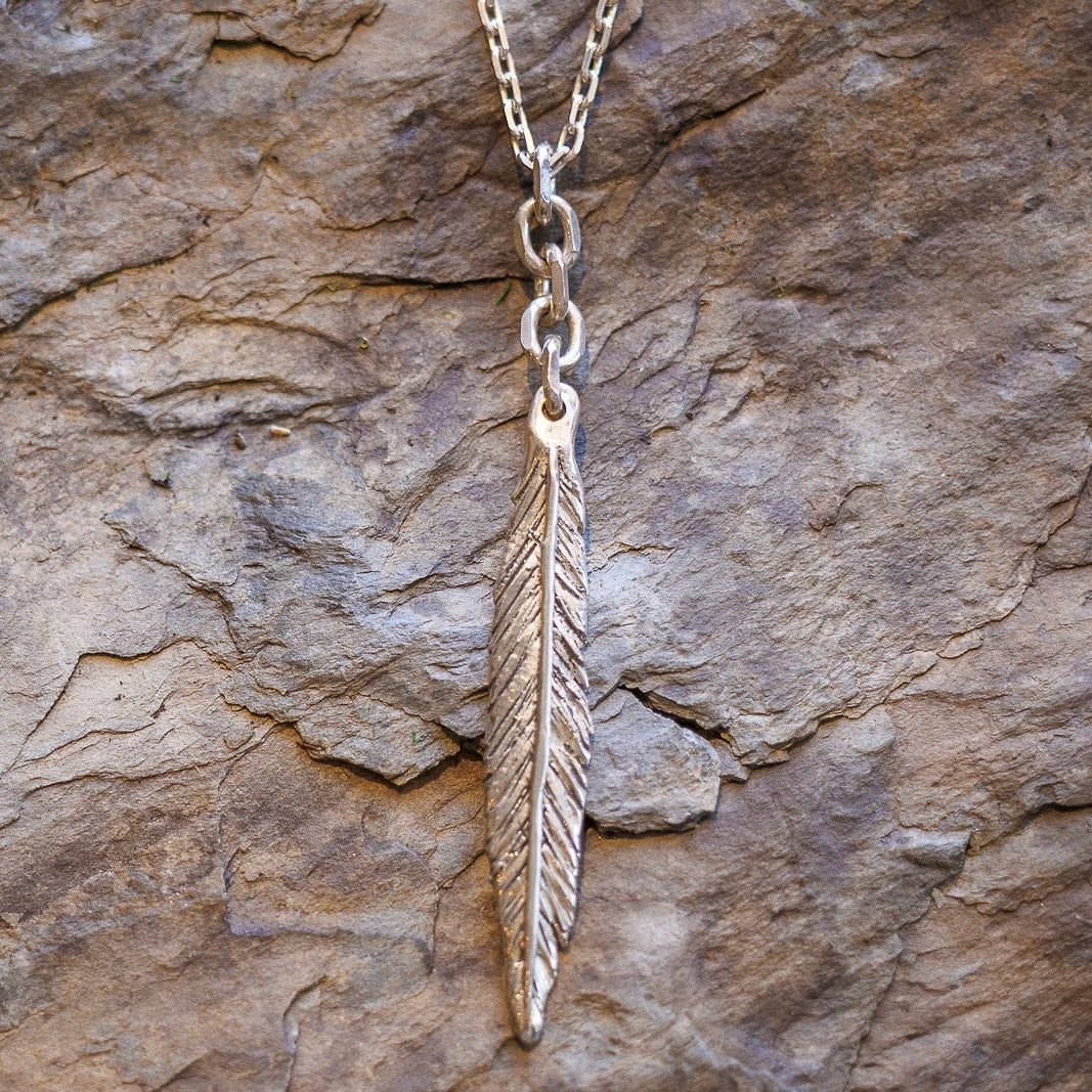 Carved Feather Necklace