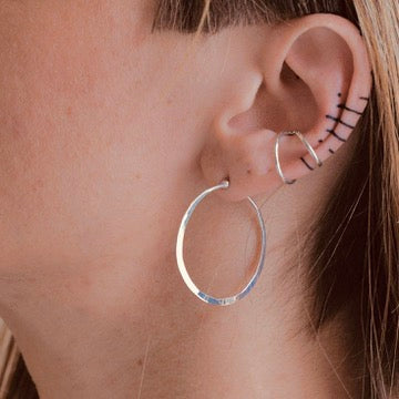 Slim Nana Hoops in Sterling Silver