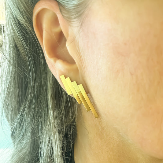 Crysler Small Stud Earring Solid Gold