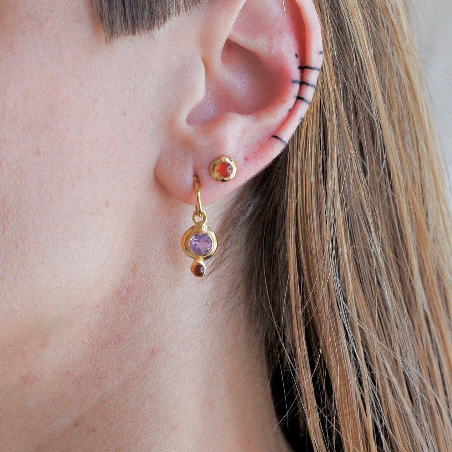 Little Prayers - 6mm Faceted Gemstones with Cabochon Detail