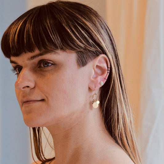 Hammered Drop Charms Solid Gold