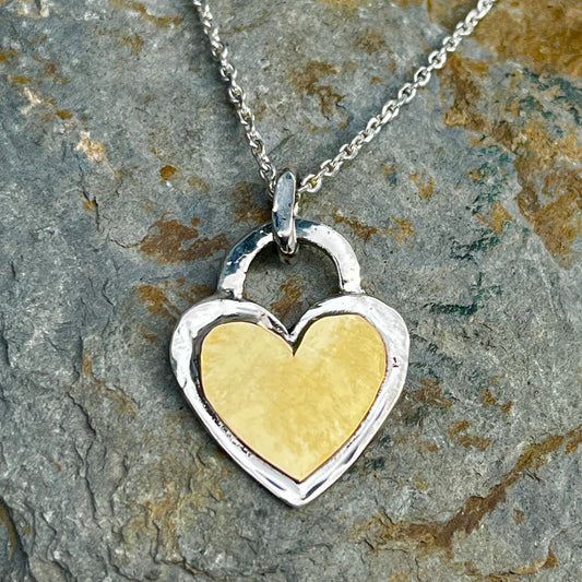 Sterling and 18K Gold Heart