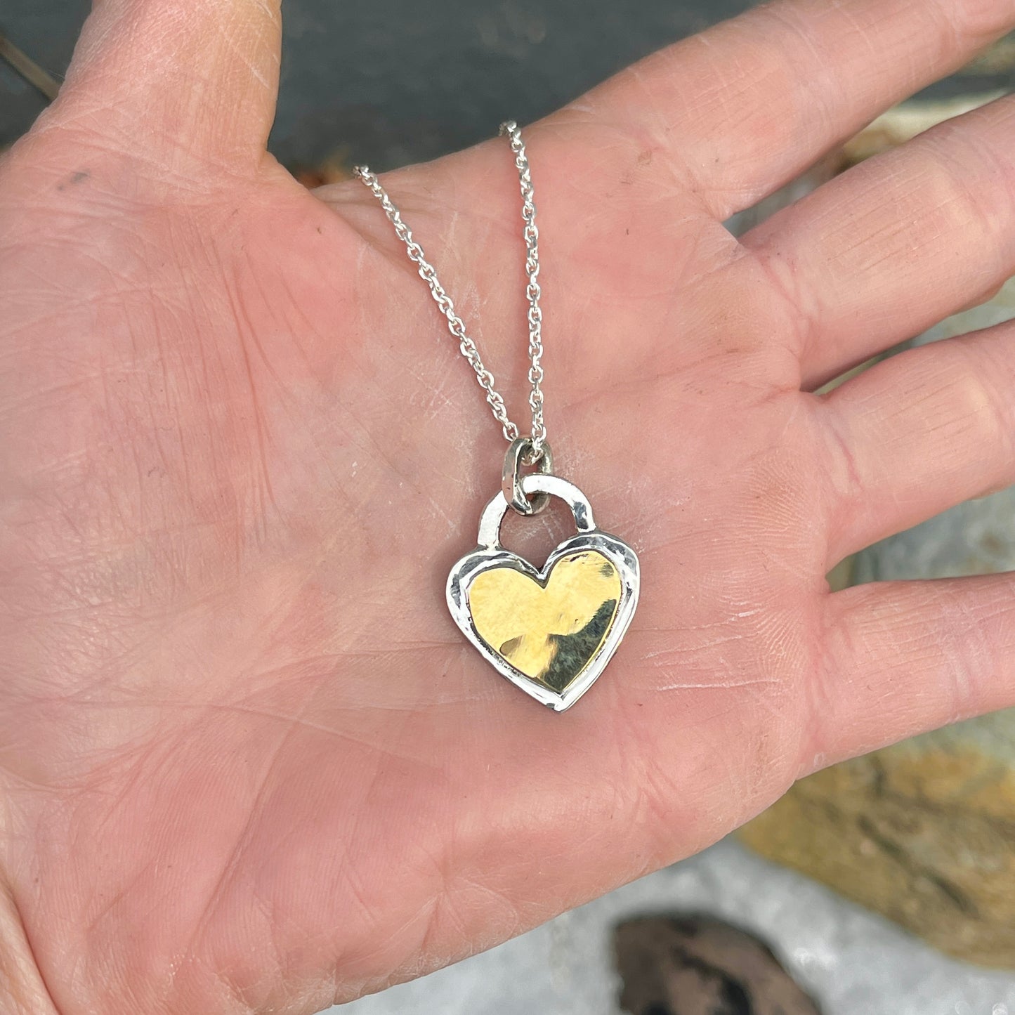 Sterling and 18K Gold Heart