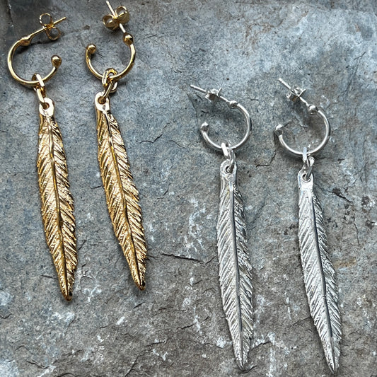 Carved Feather Earrings