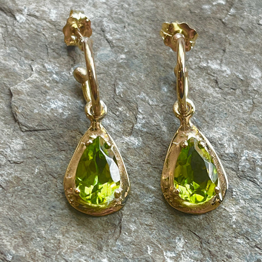 Peridot “Loves Me, Loves Me” Earrings 14K