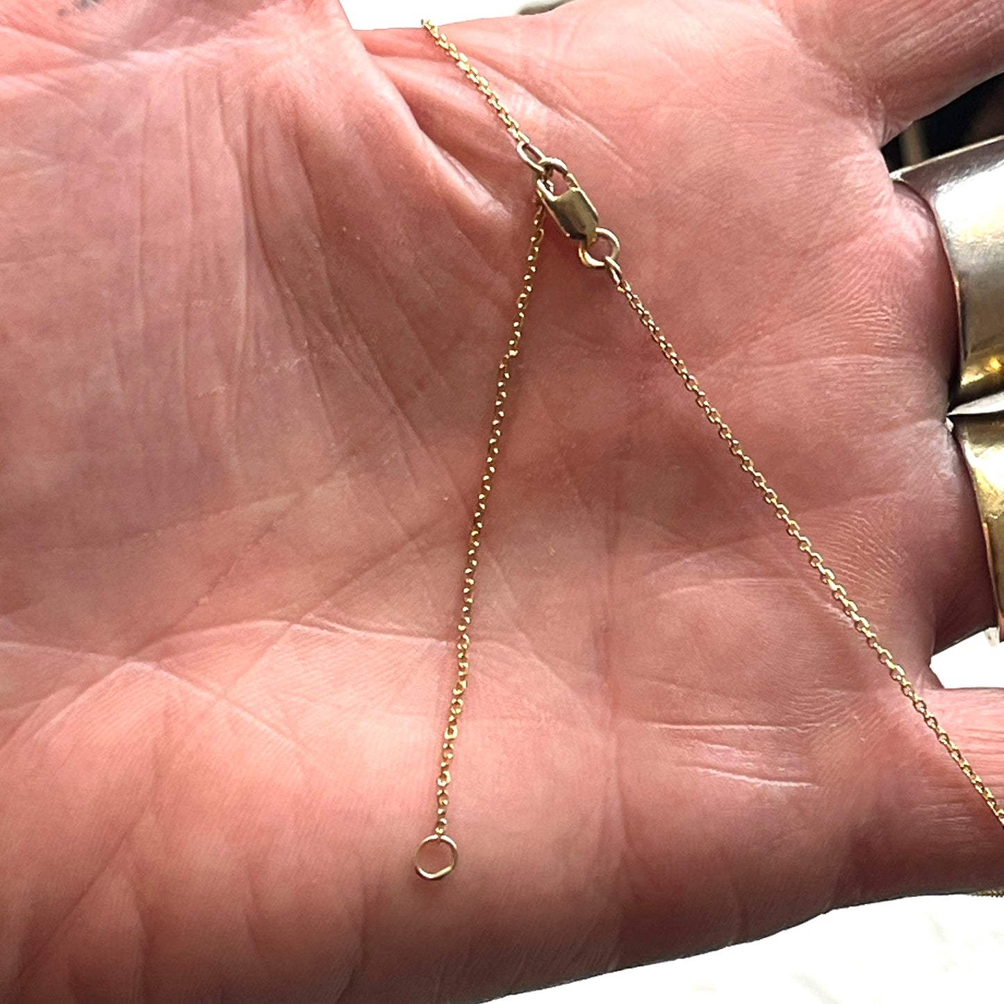 North Bead Tiny Solid 14K with teeny Diamond