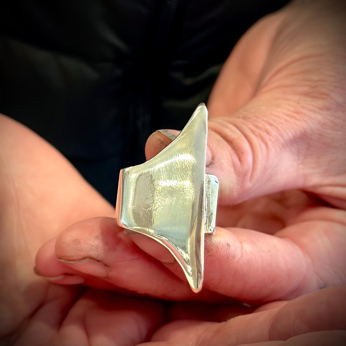 Shark Fin Sterling Silver Ring