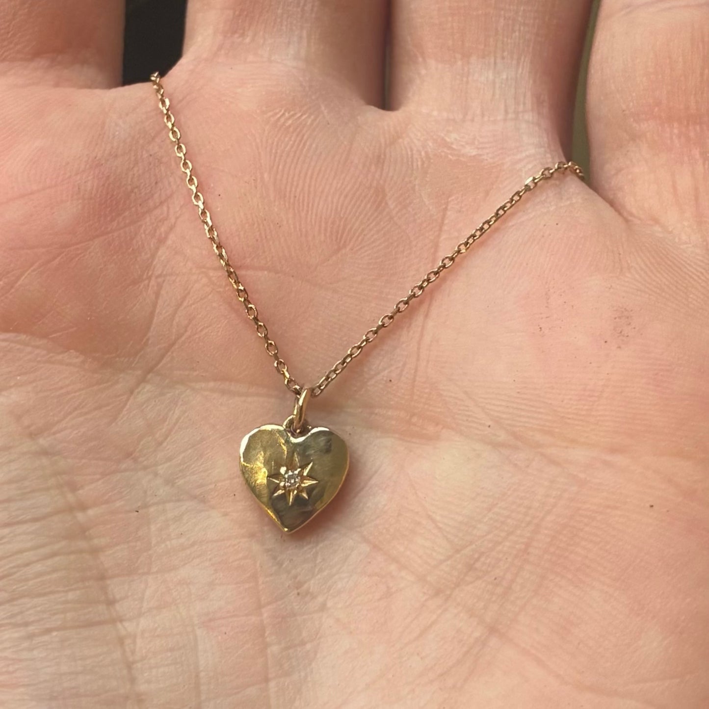 14K Heart Necklace with diamond