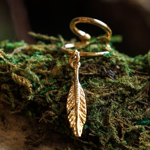 Carved Feather Ear Cuff