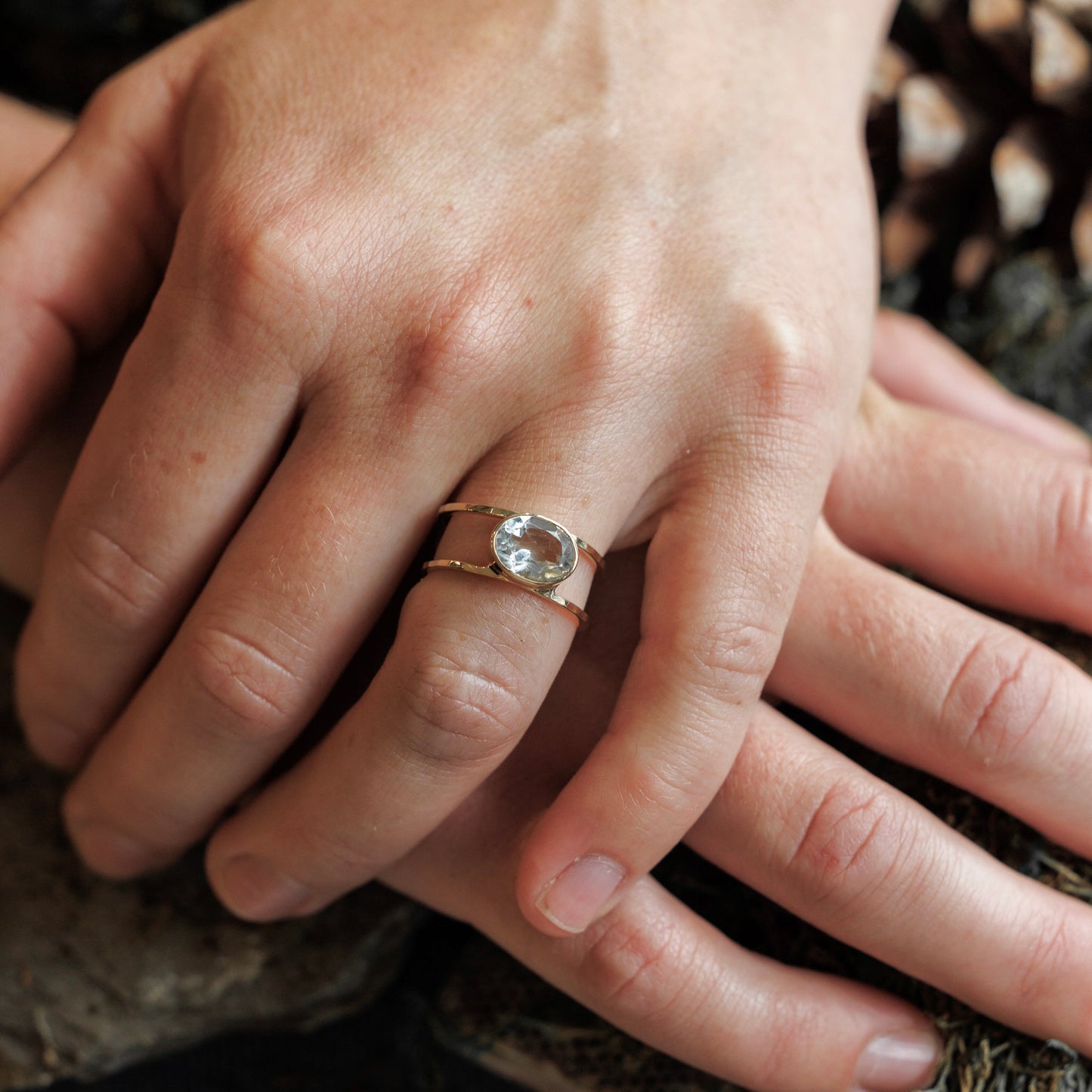 Floating Lake Ring Solid Gold