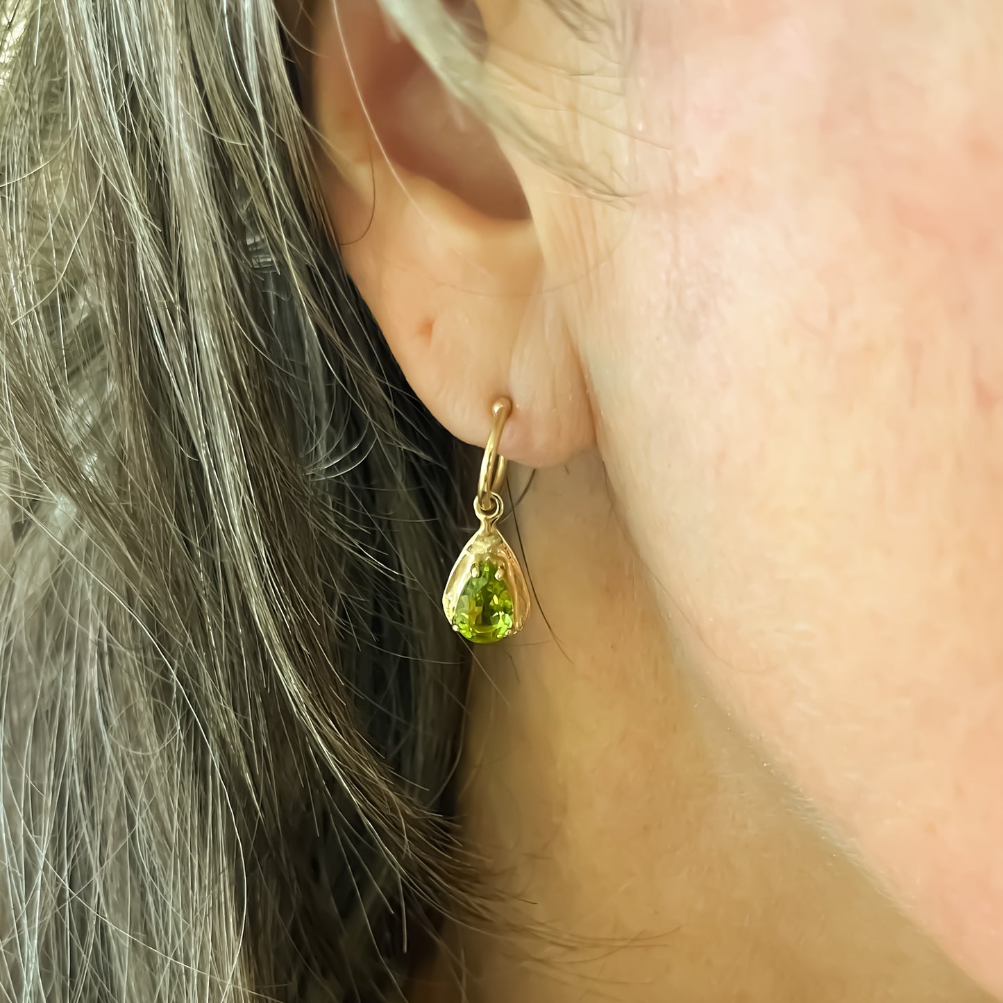 Peridot “Loves Me, Loves Me” Earrings 14K