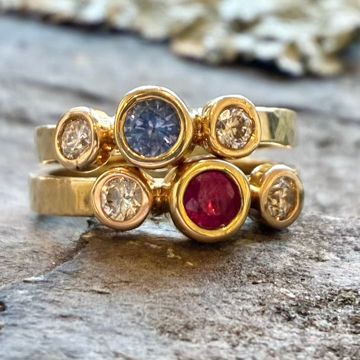 Riley Ring with Ruby or Sapphire