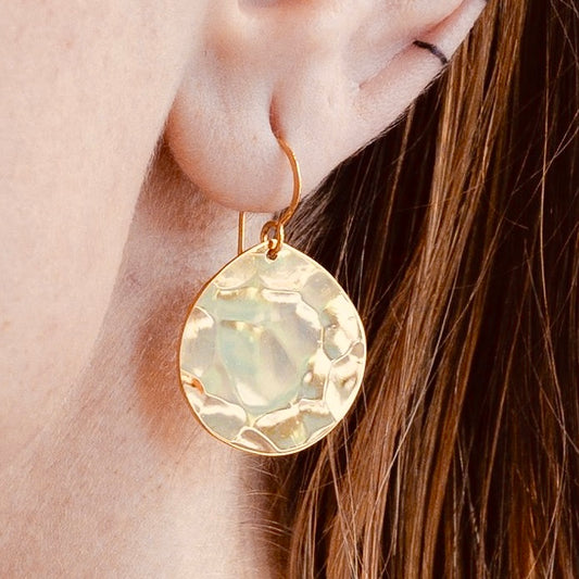 Hammered Drops - Solid Gold
