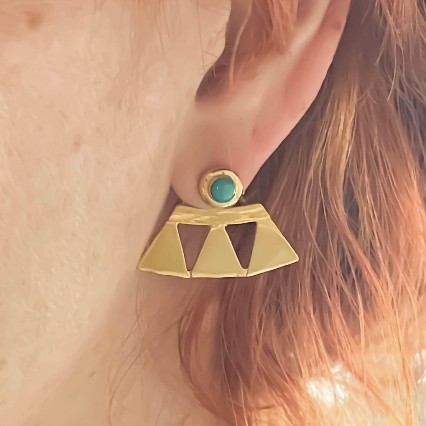 Solstice Ear Back Sleeves with Carnelian or Turquoise