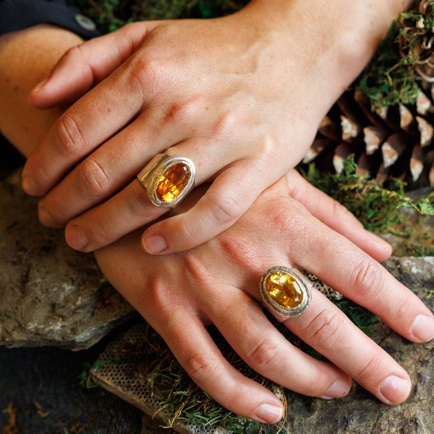 Large Cognac Citrines Rings