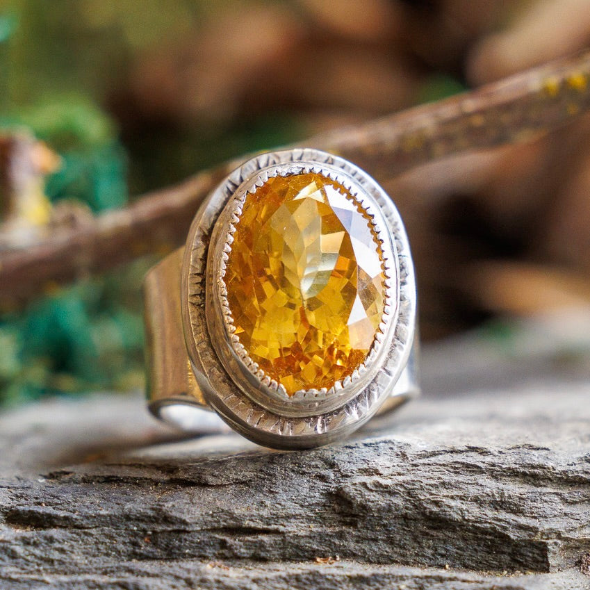 Large Cognac Citrines Rings