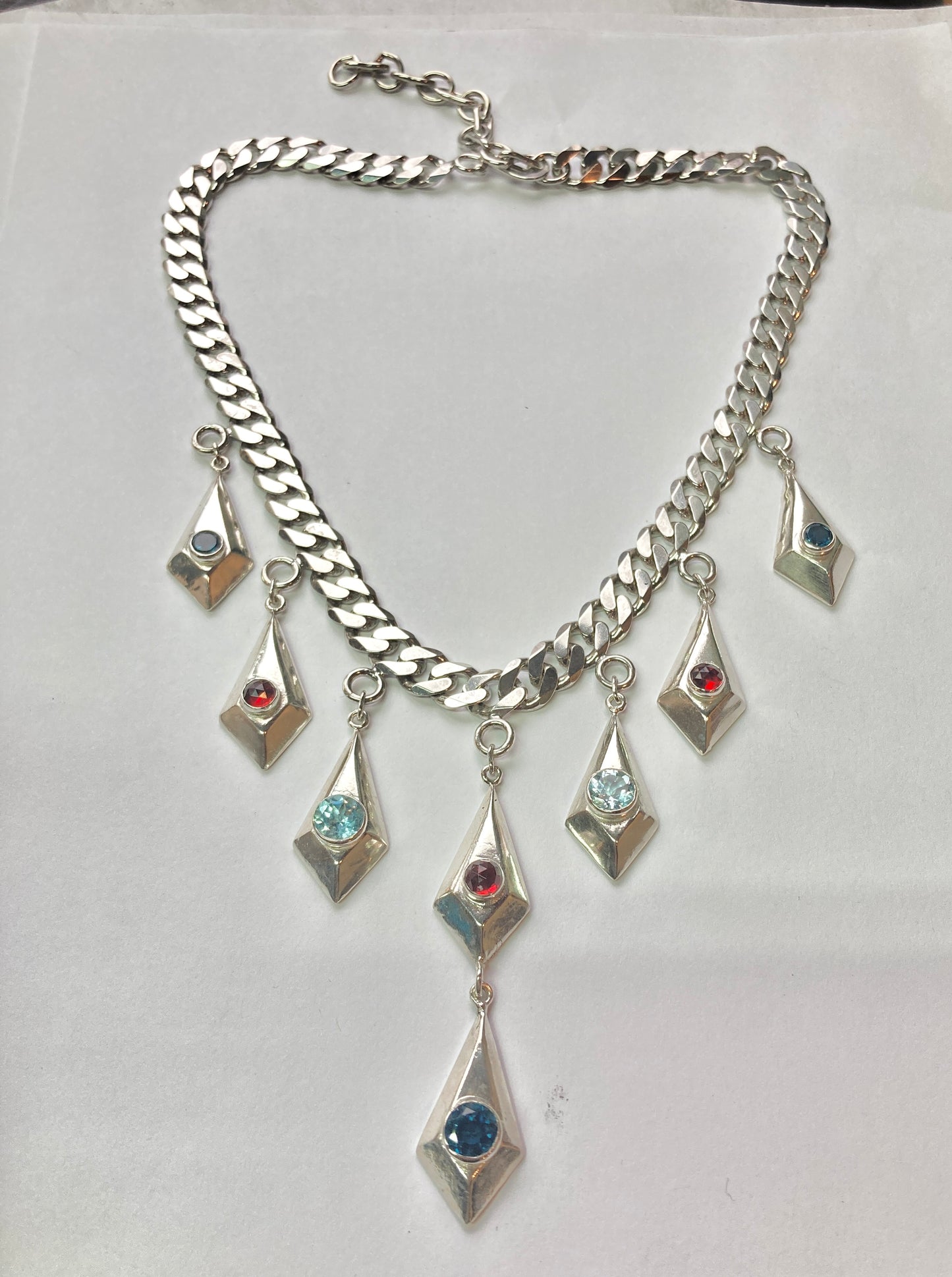 Dali North - Sterling with Topaz and Garnet