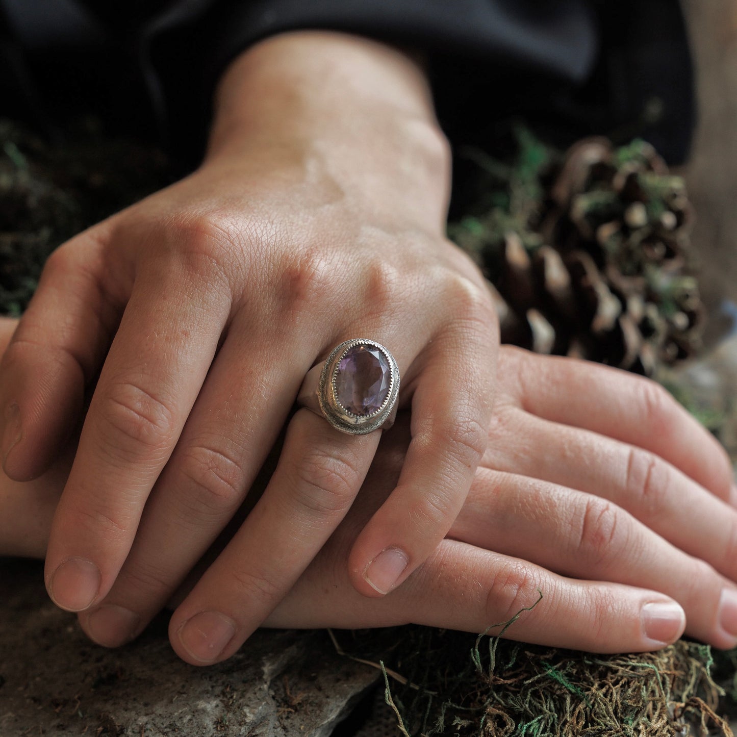 Large Oval Amethyst Ring