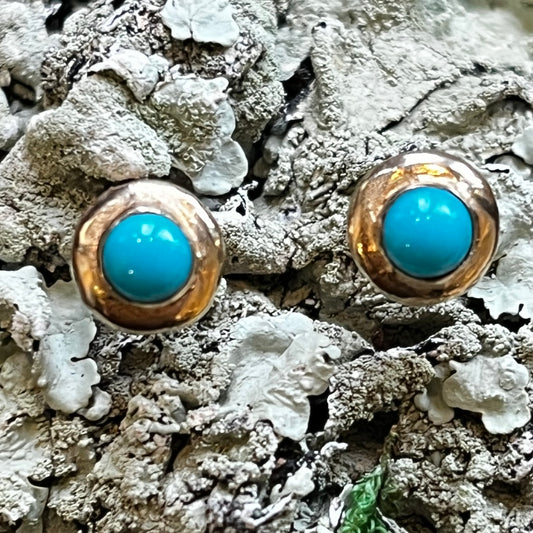 Headlight Studs Small - Solid 14K with 4mm Turquoise