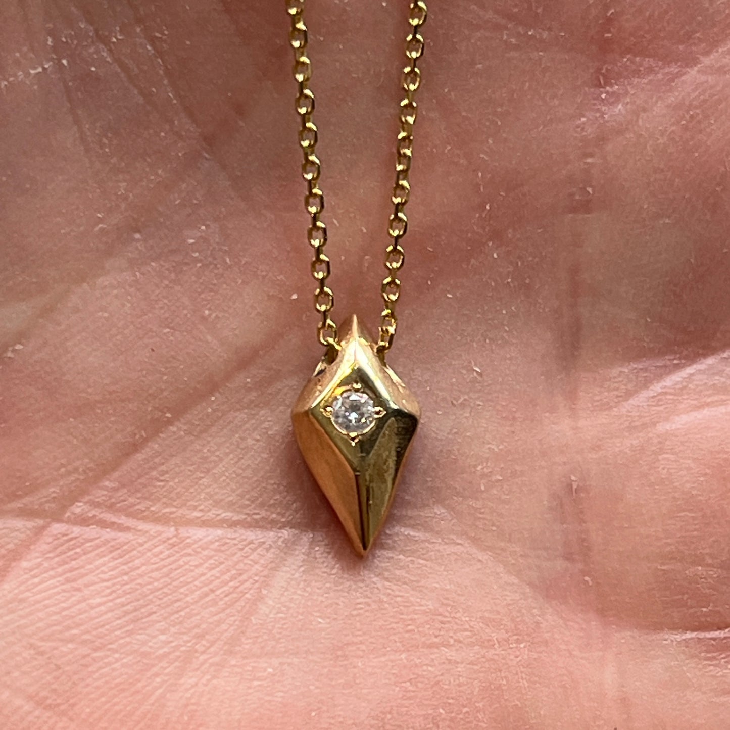 North Bead Tiny Solid 14K with teeny Diamond