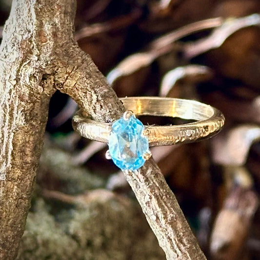 Swiss Blue Topaz 14K ring