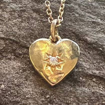 14K Heart Necklace with diamond