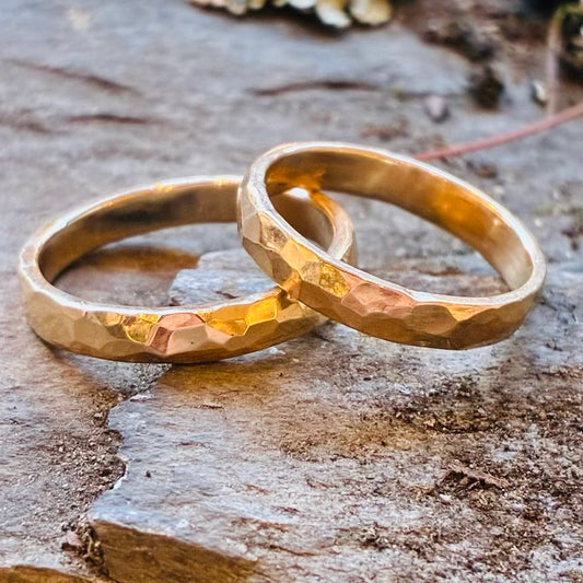 Hammered Wedding Bands - 14K